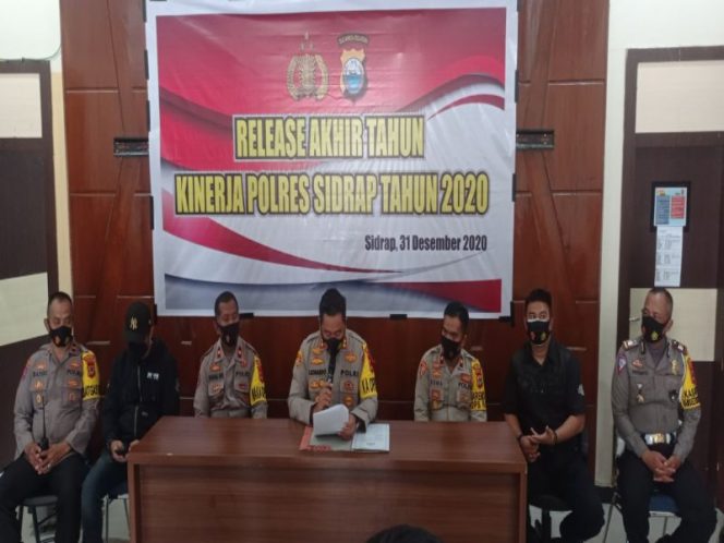 
 Polres Sidrap Press Release Kinerja Selama Tahun 2020