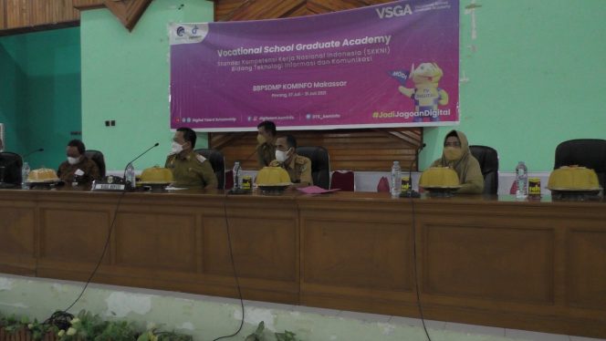 
 Kominfo (BBPSDMP) Makassar, menggelar Vocational School Graduate Academy (VSGA), Senin (27/7/2021).