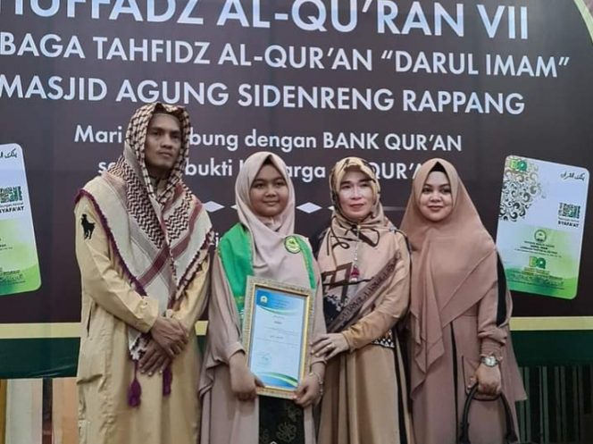 
 Nadiyah Nur Rabbani, putri kedua dari pasangan H Bunyamin Yapid dan Hj Sitti Suade Sulaeman sudah berhasil hafal Qur'an 30 Juz di usia 11 Tahun.