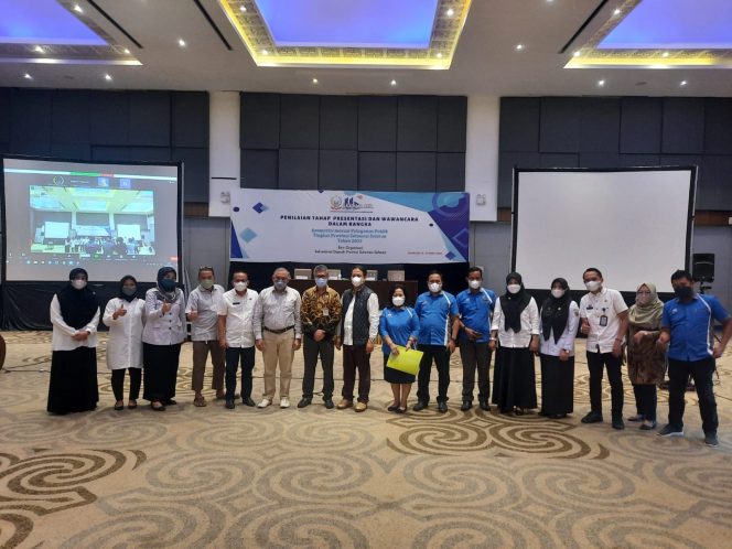 
 Penilaian Tahap Presentasi dan Wawancara dalam rangka kompetisi inovasi pelayanan publik tingkat Provinsi Sulsel 2022, di hotel Four Point Makassar, Rabu (16/3/2022).