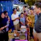 Bupati Barru, H Suardi Saleh meresmikan pusat jajanan kuliner Bola Toa Foof Court di Barru, Sabtu malam (6/8/2022).