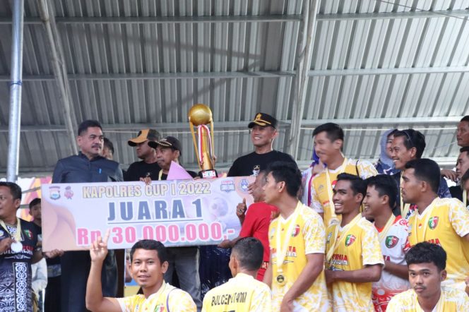 
 Kapolres Cup 1 di Dua Pitue Berakhir, Bulcen Utama FC Juara