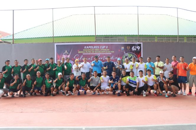 
 Polres Sidrap Juarai Turnamen Tenis lapangan Beregu Putra Kapolres Cup II 2023