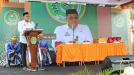 Pj Sekda Sidrap, Andi Rahmat Saleh saat menghadiri Khataman Shorof dan Tahfidz 30 Juz di Ponpes Al Wahid, Desa Wanio, Sidrap,  Rabu (30/4/2025).