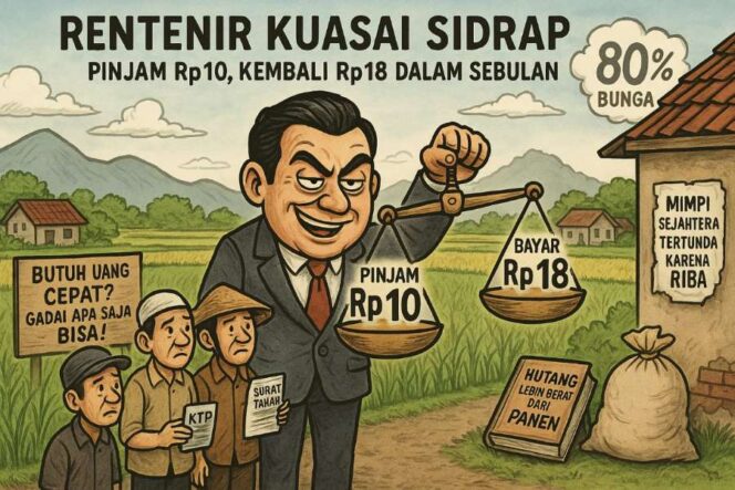 
 Rentenir Meresahkan, Pinjam Rp10 Juta Bayar Rp18 Juta Sebulan