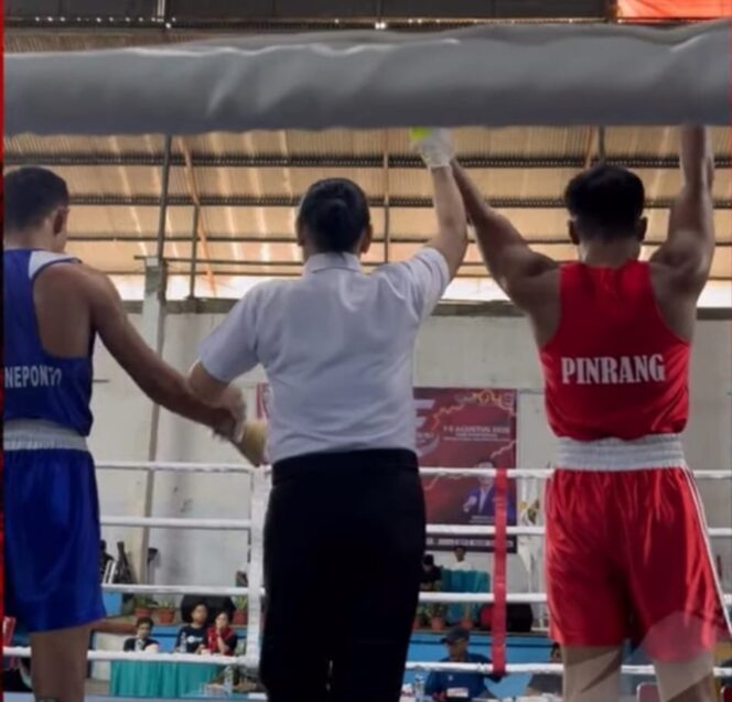 
 Petinju Muda Pinrang, Ilman Fatihillah, Menang TKO di Kejurprov Pertina Sulsel