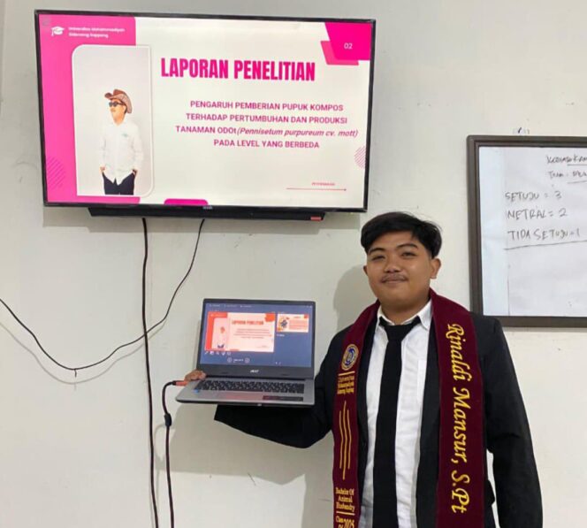 
 Mahasiswa Peternakan UMS Rappang Paparkan Riset Pupuk Kompos pada Tanaman Odot