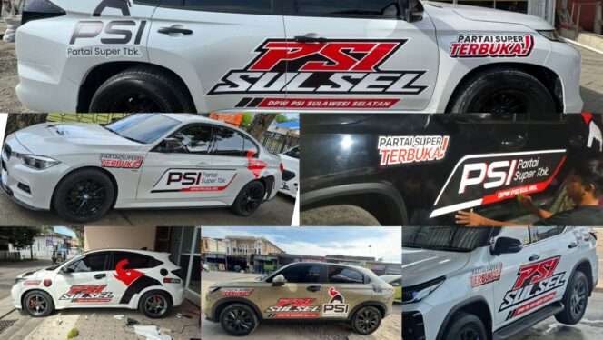 
 Jelang Rakernas PSI, Ratusan  Mobil Branding Kaesang – Muammar Gandi