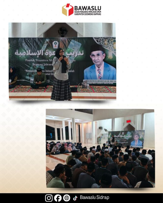 
 Di Pesantren, Komisioner Bawaslu Sidrap Bekali Santri Materi Bahaya Politik Uang